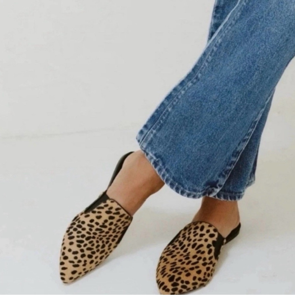 Jenni Kayne Leopard Print Calf Hair Mules